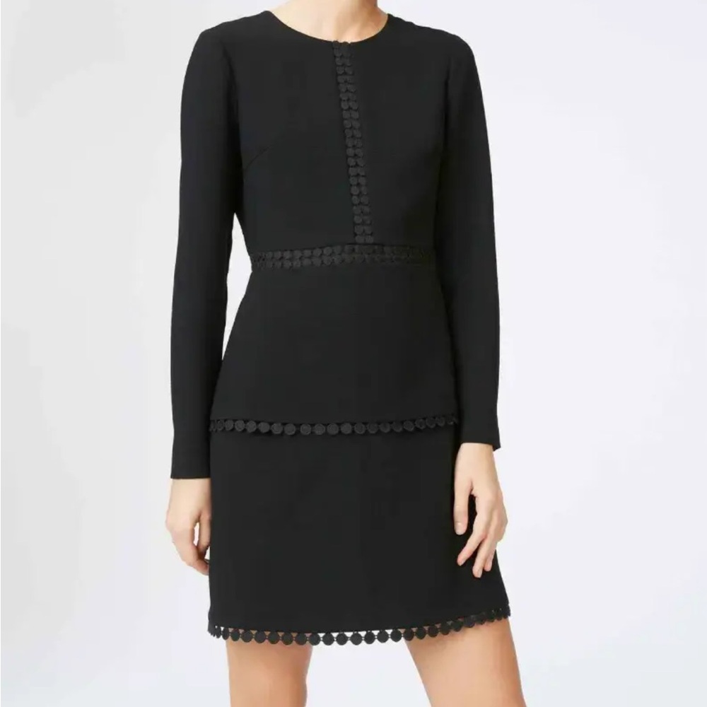 Club Monaco Women's Terrona Dress Long Sleeve Mini Black